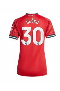 Manchester United Benjamin Sesko #30 Fotballdrakt Hjemme Klær Dame 2025-26 Korte ermer